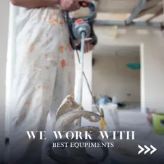 We work with the best equipment to ensure a high-quality job. This includes professional-grade mixers to ensure the paint consistency is perfect before application, which is key to a durable and smooth finish.