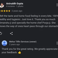 A wonderful review that gives credit to our home chef, Pooja ji. She really cooks every meal 'poore dil se' (wholeheartedly) and it makes us happy when you can feel it in every bite.