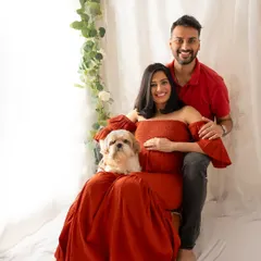 The perfect family portrait, including the fur baby. This shot is so full of warmth and happiness. Everyone is welcome in my studio.