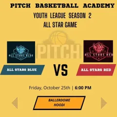 The official matchup poster for the Youth League Season 2 All-Star Game: All-Stars Blue vs. All-Stars Red.