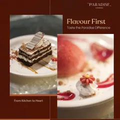Flavor first, always. This collage shows two of our artfully plated desserts, a layered pastry and a fruit sorbet, demonstrating our commitment to both taste and aesthetics.