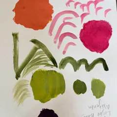 A vibrant abstract painting created during one of our sessions. Each brushstroke tells a story, and I love seeing the pride on a child's face when they see what they've made.
