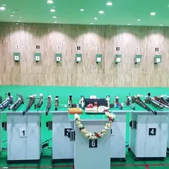 Our shooting range decorated for Ayudha Pooja, a celebration of the instruments of our craft. This is a special day where we honor the tools that help us strive for excellence.