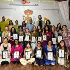 Welcoming our French batch of 300-hour TTC graduates. It is a joy to see students from different cultures come together to deepen their practice and understanding of yoga.
