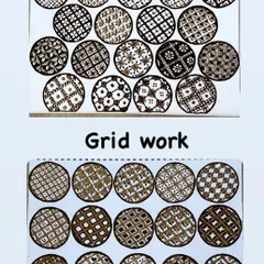 Practice makes perfect. This is a page from my sketchbook showing different types of grid work (jaali), which I use to create intricate filler patterns in my designs.
