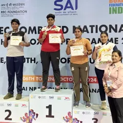 We produce champions. Here is our boxer Jagruti Both on the podium after winning a silver medal at the REC Combined National Talent Hunt Boxing Program in Rohtak, Haryana. This is the result of discipline and hard work.