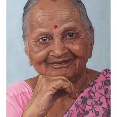 This was a special commission portrait of a client's 'Aai' (mother). I worked with acrylics on watercolour paper to create a lasting memory. Creating personalized family artwork that holds so much emotional value is one of the most rewarding parts of what I do.