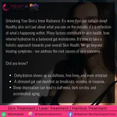 Unlocking your skin's inner radiance is more than surface deep. Dehydration can show up as dullness, a stressed gut can manifest as eczema, and sleep deprivation can lead to dark circles. A holistic approach is key.