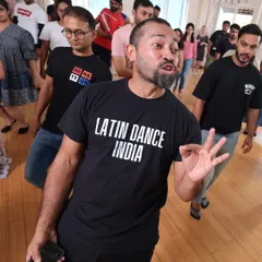 My partner Sai breaking down the basic steps for a new batch of students. We ensure everyone understands the fundamentals of rhythm and movement before moving on to partner work.