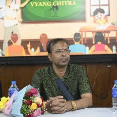 As a judge for the "Vyangya Chitra" cartoon competition at Parul University. It was inspiring to see students create such thoughtful cartoons on the topic of AI. Evaluating their work and providing feedback is a key part of my educational outreach.