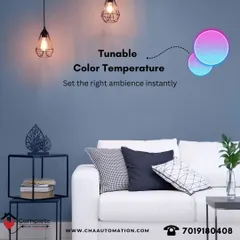 With our tunable color temperature feature, you can instantly change the feel of a room. Shift from a cool, energizing white light for daytime to a warm, relaxing glow for the evening.