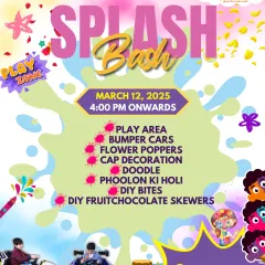 Get ready for our Splash Bash! Our Holi party is a vibrant celebration with a play area, bumper cars, cap decoration, and of course, a safe and fun Phoolon ki Holi.