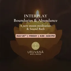 On the new moon, we explore the interplay between boundaries and abundance. This candlelit meditation and sound bath is a powerful opportunity to set intentions on what nourishes you and what you need to release.