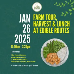 Join us for a Farm Tour, Harvest, and Lunch on Republic Day. A day of picking your own produce, making salads, and enjoying a wholesome meal.