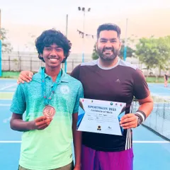 A big congratulations to our player Piyush Priyadarshi for securing third position at Sportikon 2025. He represented his college, Bennett University, and showed great form to win this medal.