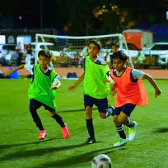 Players engage in a fast-paced running drill, building stamina and game-time intensity.