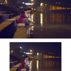 Raat ka andhera, Ganga ji ka kinara, aur ek chota sa diya. Sometimes, the most powerful moments are the quietest. This shot is all about capturing that peaceful, spiritual connection between two people against the beautiful backdrop of the ghats at night.