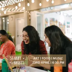 More smiles and laughter from our Starry Nights event. It's all about good vibes, good company, and letting your creativity flow in a beautiful setting.
