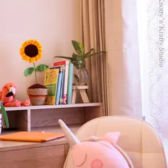 My crochet sunflower in a planter makes a wonderful desktop buddy. It's a cheerful addition to a study space, helping to make homework time a little more fun.