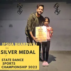 I am so proud of my student, Ipsha, for winning the Silver Medal at the State Dance Sports Championship. We worked hard to prepare for the competition, and seeing her achieve this is the best feeling.