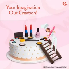 Your imagination is our blueprint. This makeup-themed cake is a perfect example of how we can turn any hobby or passion into a delicious, edible creation for a truly personal celebration.