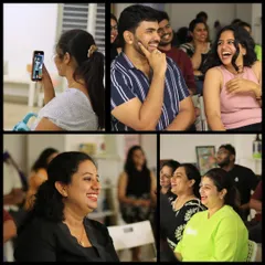 The best sound in the world: a room full of laughter. Candid shots of our audience enjoying a hilarious Kannada comedy night.