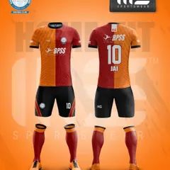 Our official Home Kit. The vibrant orange and red design represents the fire and passion of BPSS. When my players wear this jersey, they represent our club's identity and spirit.