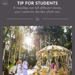 A mandap tells a story, and your creativity decides which one. This beautiful outdoor mandap, with sunlight filtering through the trees, shows how to blend floral design with the natural environment to create a magical atmosphere.