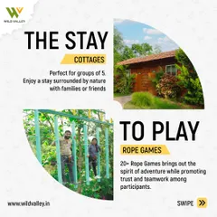 Our spacious cottages are perfect for groups of five, offering a comfortable stay surrounded by nature. They are ideal for families or friends traveling together.