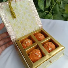 My laddoo candle gift box is a bestseller for a reason. It combines the playful charm of Indian sweets with the elegance of a handcrafted gift, making it a perfect and unique choice for festive seasons and return favors.