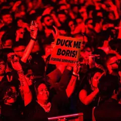 The crowd at my Boris Brejcha show had a great sense of humor. This "Duck Me Boris" sign became an iconic, viral moment from the night.
