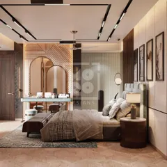 Modern luxury meets cozy vibes in this thoughtfully designed bedroom. We used a palette of neutral tones, elegant furniture, and striking geometric accents to create a sophisticated yet restful space.