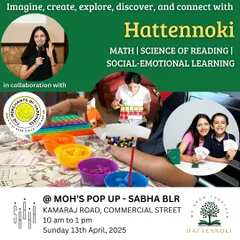 This flyer for a pop-up event captures the spirit of Hattennoki. It’s all about imagining, creating, and connecting through play-based learning in math, reading, and social-emotional skills. I love bringing these interactive experiences to the community.