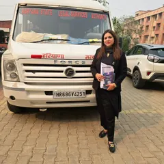 Standing by the Haryana State Legal Services Authority mobile van during a legal awareness campaign. This van allows us to reach remote areas and bring legal aid directly to the doorsteps of those who need it most.