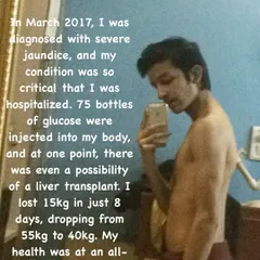 This was me in 2017 at my lowest point, dropping to 40kg after a severe illness. I know what it feels like to be weak and have to fight your way back. This experience is why I became a trainer, I get the struggle because I’ve lived it.
