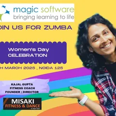 We were thrilled to partner with Magic Software for their Women's Day celebration. This poster announced our special on-site Zumba session for their Noida office.