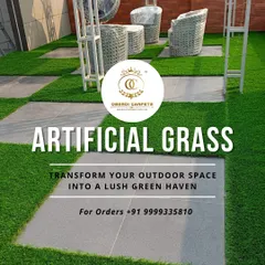 For a more customized look, I can cut and install artificial grass to fit any design. This checkerboard pattern is a popular choice for modern homes, offering a stylish and practical surface for patios and balconies.