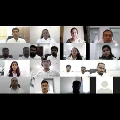 A gallery view of employees from Panacor Technologies during our virtual corporate wellness session. We are committed to improving mental health and well-being in the workplace.