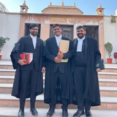 Outside the Jaipur bench of the Rajasthan High Court after securing a favorable interim order for our clients. This was a classic David vs. Goliath battle where we argued against the Advocate General of the State for nearly an hour.