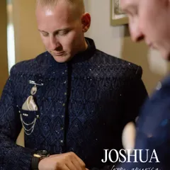 Joshua from America, moments before the ceremony. This portrait reflects the quiet anticipation of a man waiting for the moment his world changes forever.
