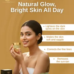 This is the goal for my face cream: to give you a natural glow and bright skin all day. It is formulated to lighten dark spots, correct fine lines, and make the skin soft and supple.