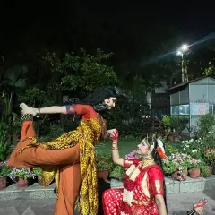 Bringing mythology to life through dance is my passion. Here, my students embody the divine connection between Lord Shiva and Devi Parvati. Choreographing such devotional pieces allows us to tell timeless stories with grace and reverence.
