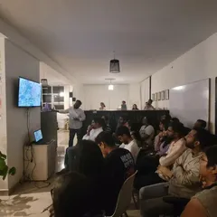 An engaged audience at our studio event. Creating a space for the design community to come together and share knowledge is a vital part of our mission.