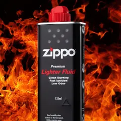 To create a powerful image for this lighter fluid, I used a composite technique to add a real flame background. This visually connects the product to its function and creates a bold, memorable advertisement.
