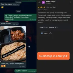 Here’s a WhatsApp chat with a happy customer enjoying our weekend special Chinese combo. I love getting messages like this. It’s why I do what I do.