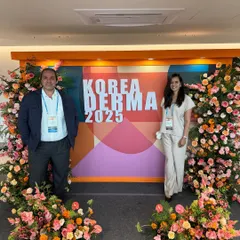 With a colleague at Korea Derma 2025. These events are not just about presentations but also about building relationships that foster collaboration and innovation in dermatology.