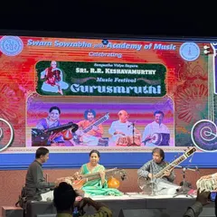 A morning jugalbandi concert at Chowdiah Memorial Hall. There's a special charm to morning concerts, and I always enjoy the fresh energy of performing to start the day.