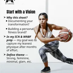 Start with a vision. Why are you doing this shoot? Is it to document your transformation or build a personal brand? Defining your goal helps set the theme, whether it's strong, feminine, or minimal.