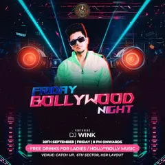 This poster for a 'Friday Bollywood Night' at Catch Up in HSR Layout is a perfect example of my regular weekend gigs. I bring the best Holly-Bolly music to get the weekend started right.