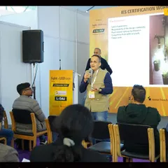 Our commitment to professional growth is demonstrated through hands-on certification workshops. Here, an expert from the Illuminating Engineering Society (IES) leads a session, providing attendees with practical skills and technical knowledge. You don't just attend our expo; you can walk away with a valuable certification.